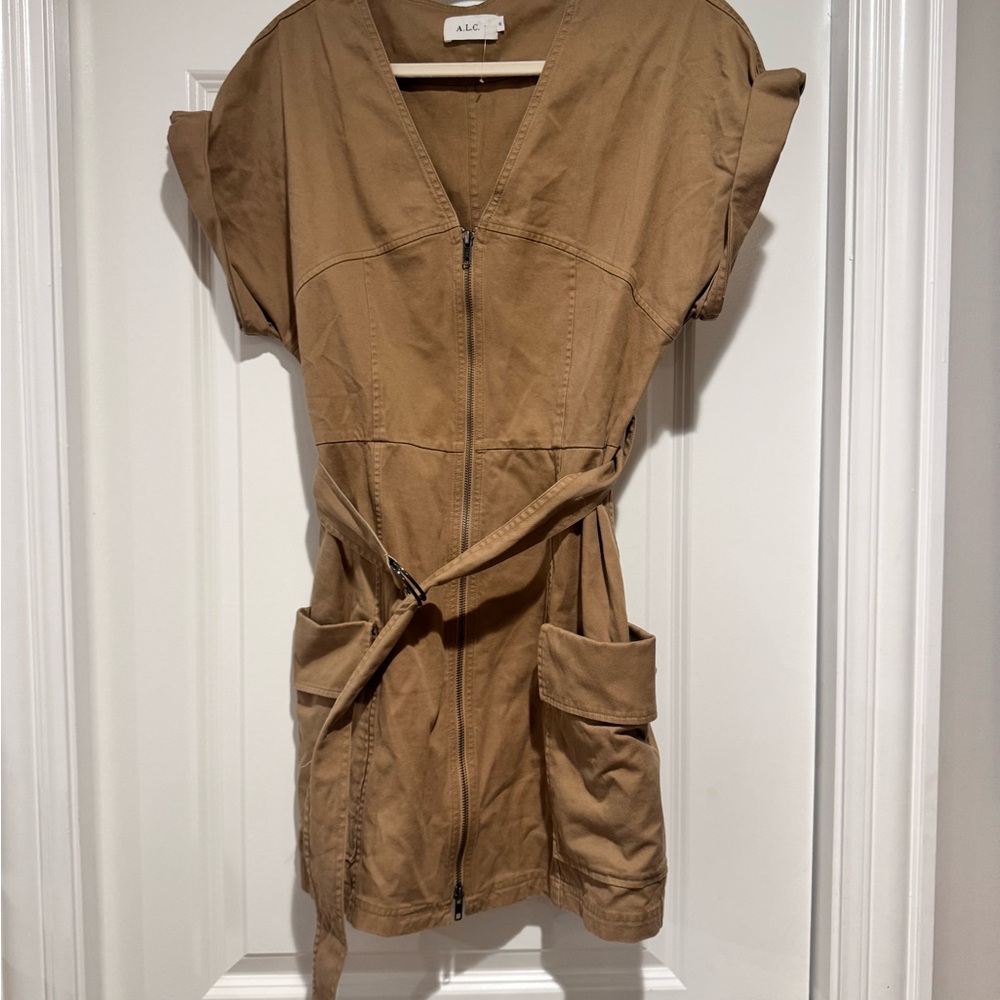 A.L.C. Bellamy twill belted dress, L - Picture 4 of 5